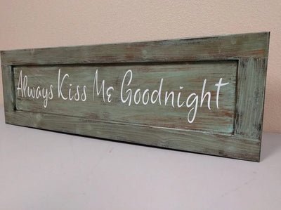 Liberty Home Always Kiss Me Goodnight Wooden Sign Armadillo Safe and Vault